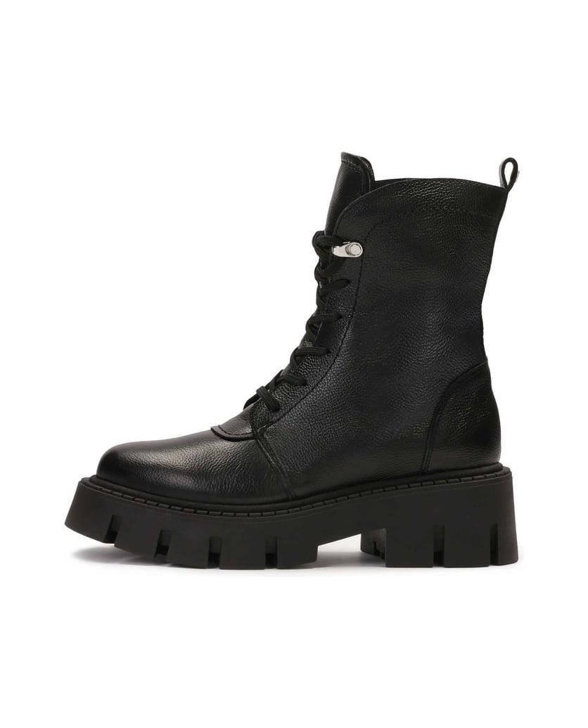 Kazar-Leather-boots-with-zipper-and-lacing-černá