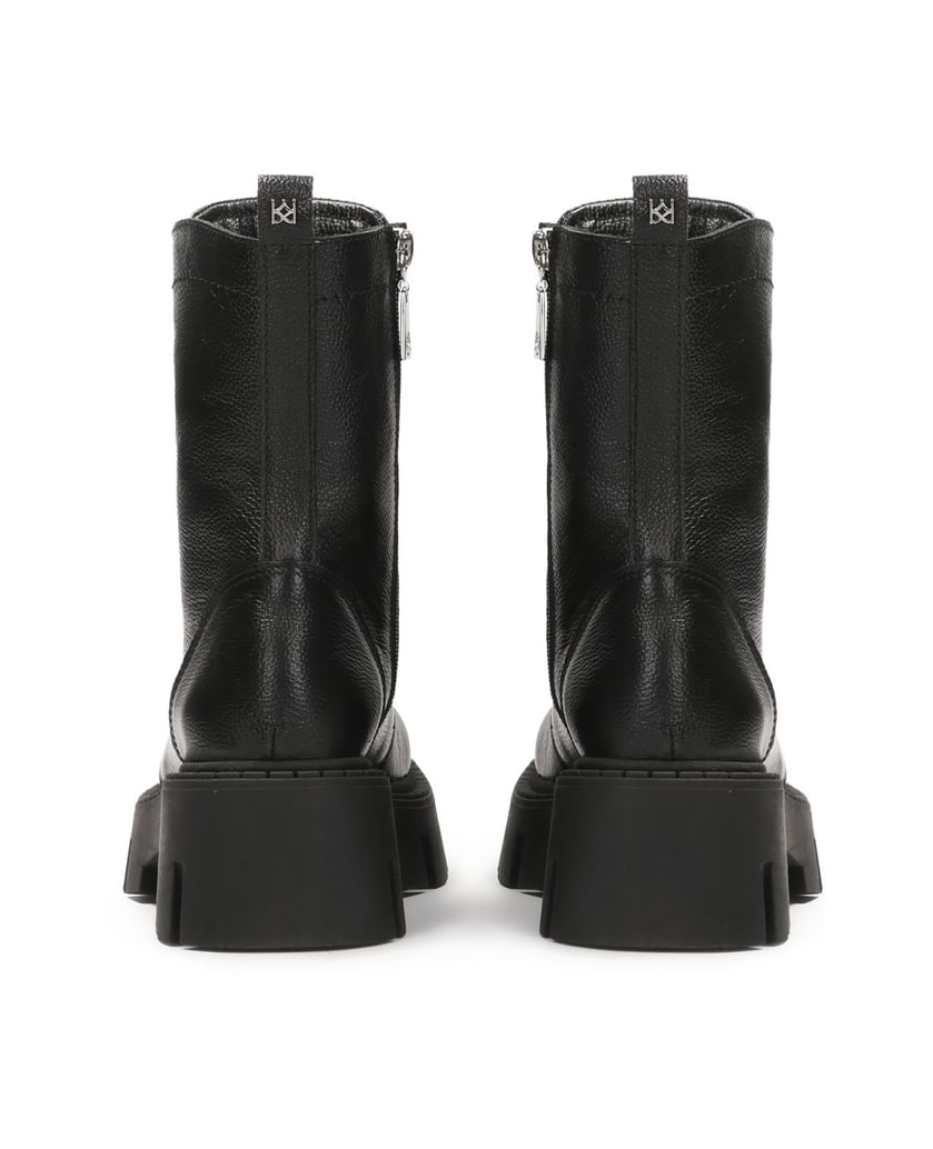 Kazar-Leather-boots-with-zipper-and-lacing-černá