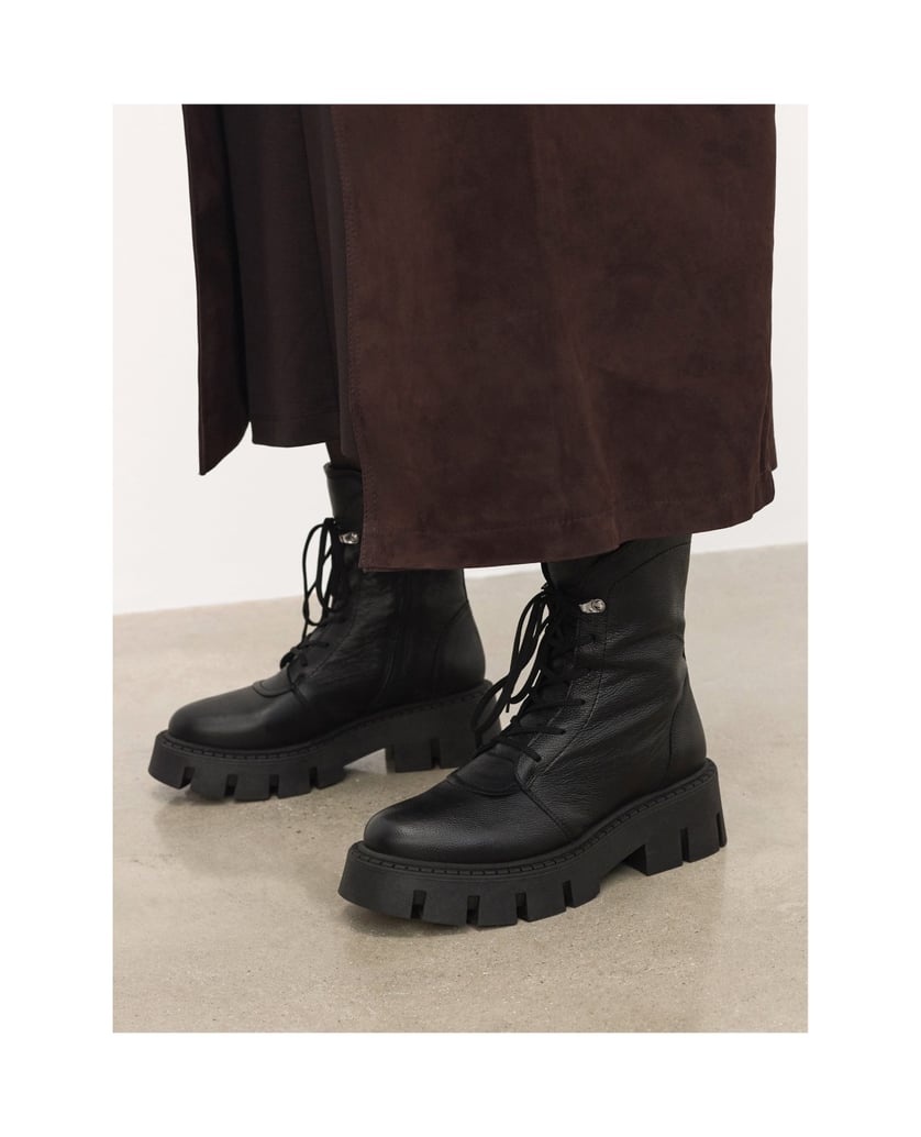 Kazar-Leather-boots-with-zipper-and-lacing-černá