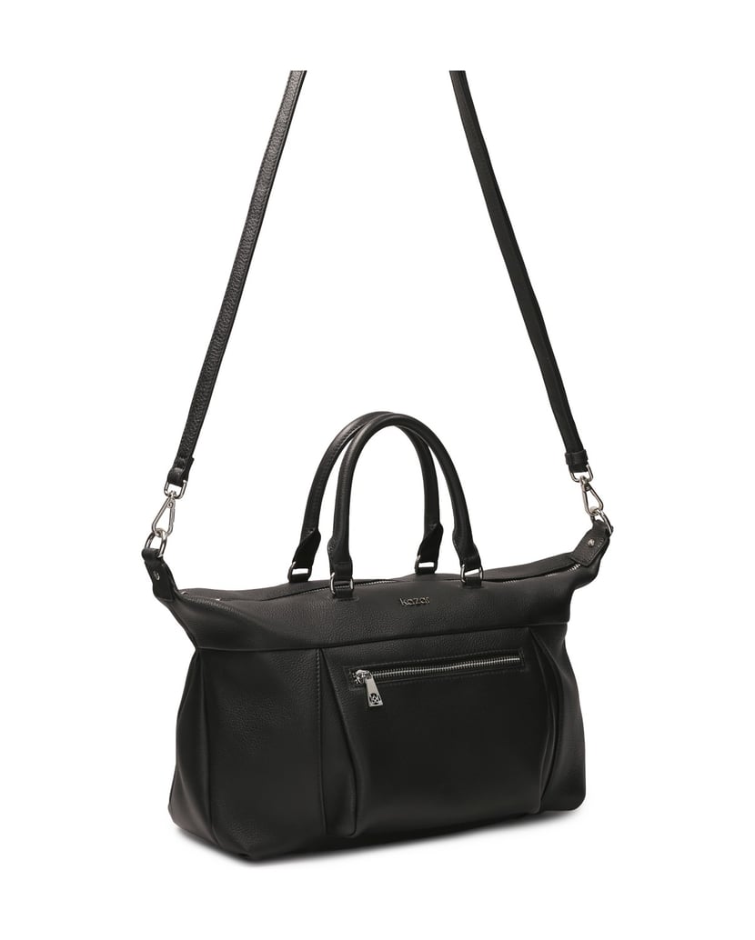 Kazar-Large-leather-handbag-with-handles-černá