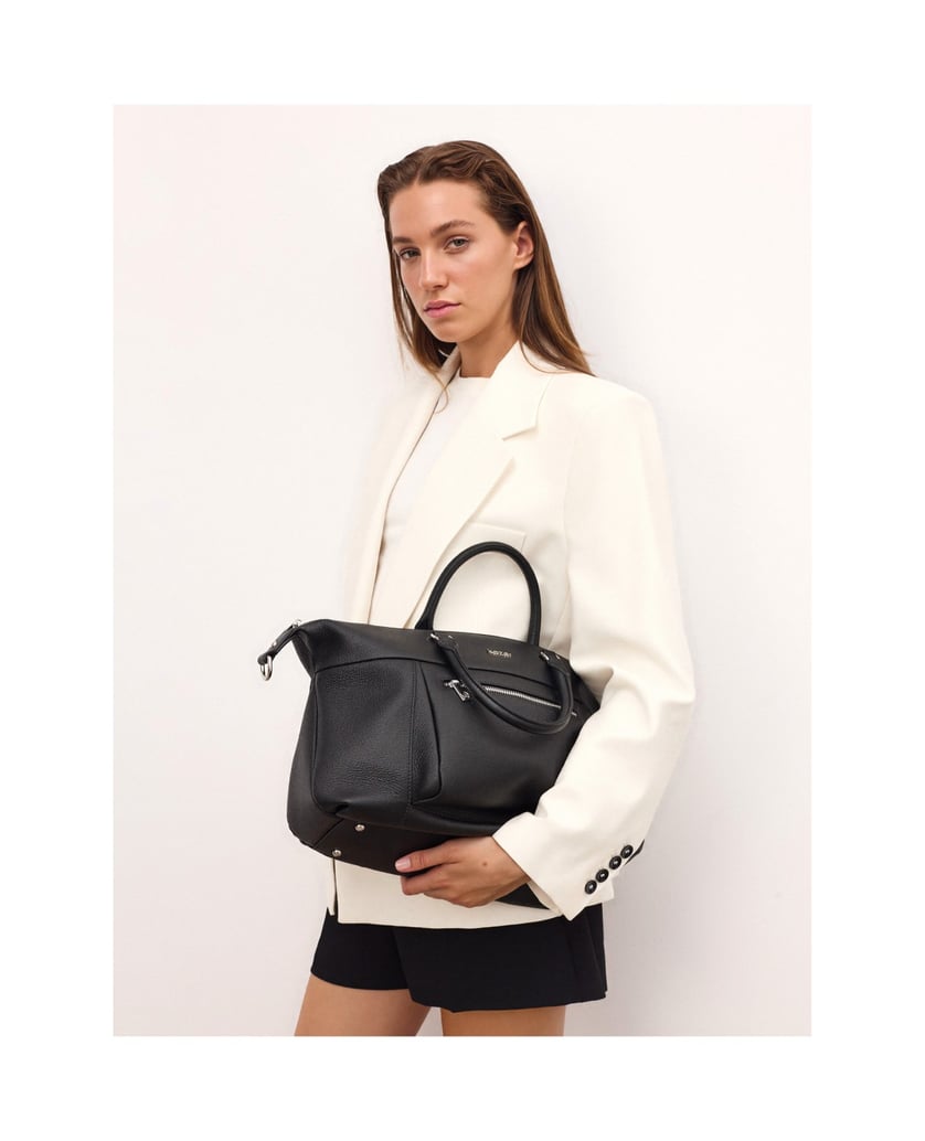 Kazar-Large-leather-handbag-with-handles-černá
