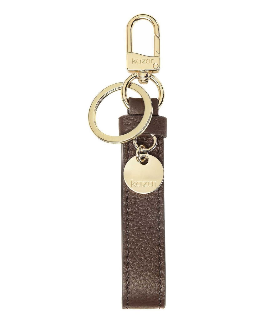 Kazar-Key-ring-with-brown-leather-strap-hnedá