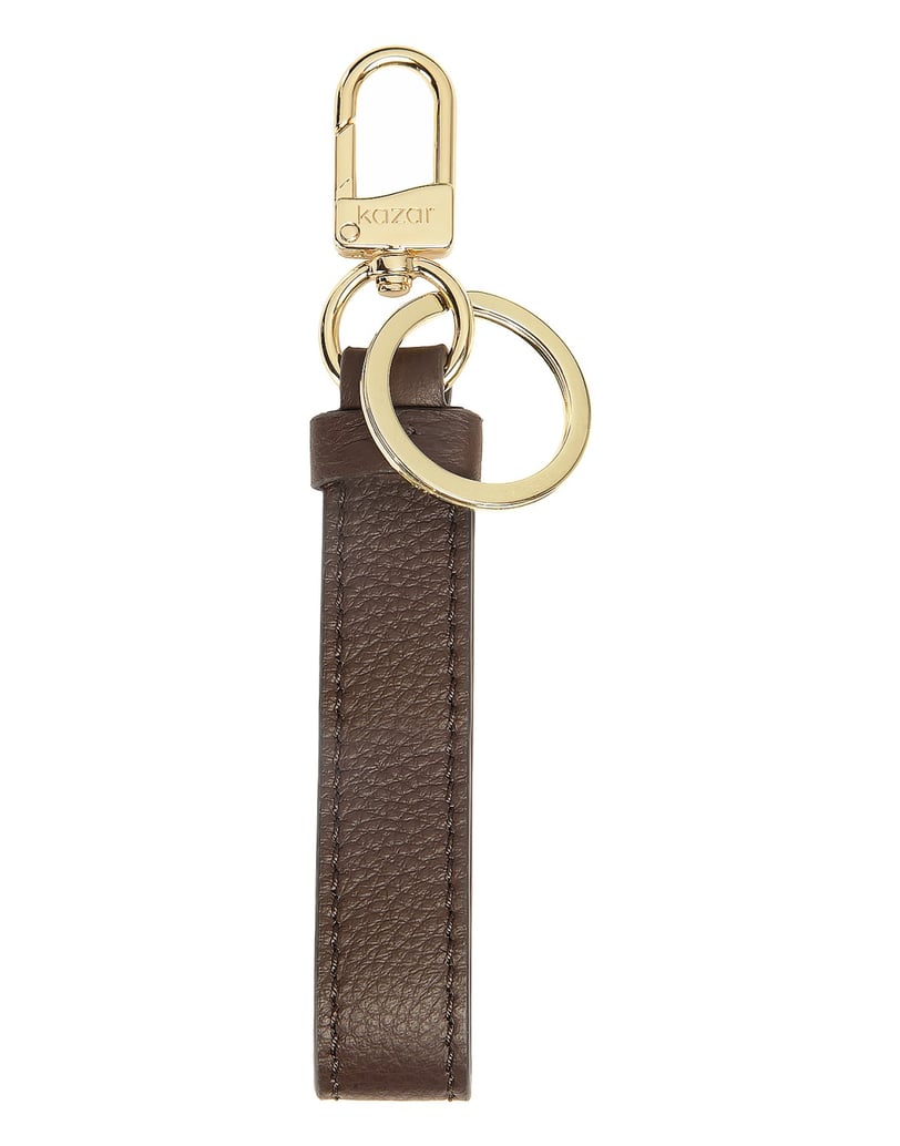Kazar-Key-ring-with-brown-leather-strap-hnedá