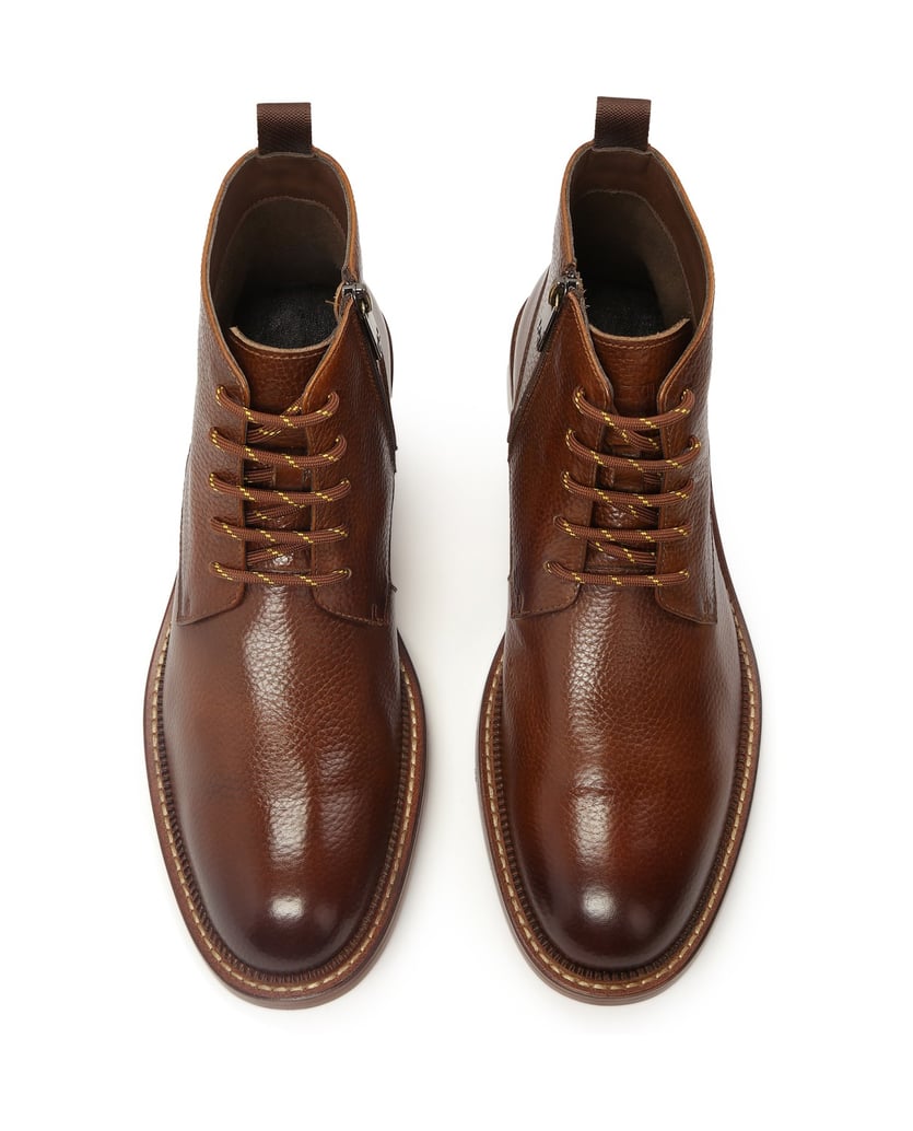 Kazar-Brown-boots-with-zipper-and-lacing-hnědá