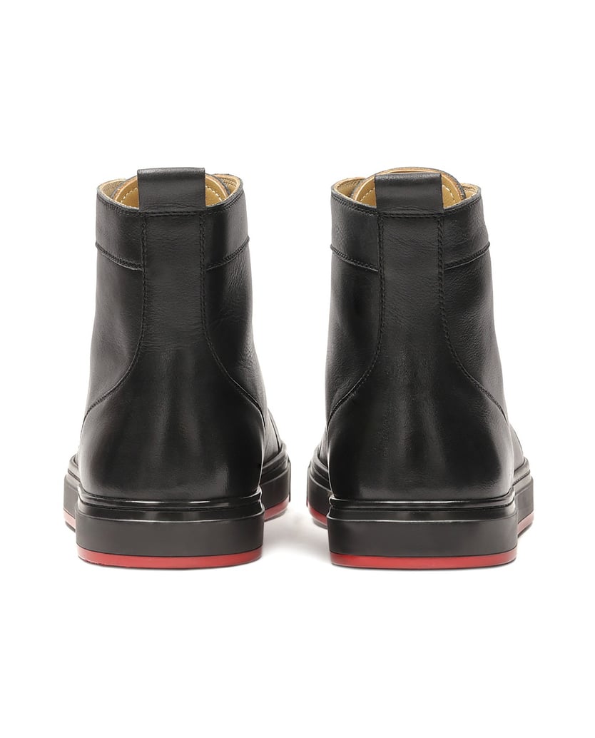 Kazar-Hohe-Schnürsenkel-Sneakers-aus-Leder-schwarz
