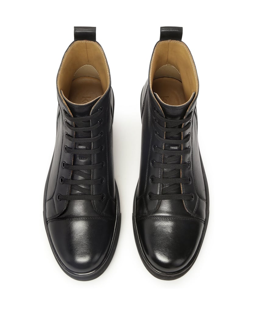 Kazar-Hohe-Schnürsenkel-Sneakers-aus-Leder-schwarz