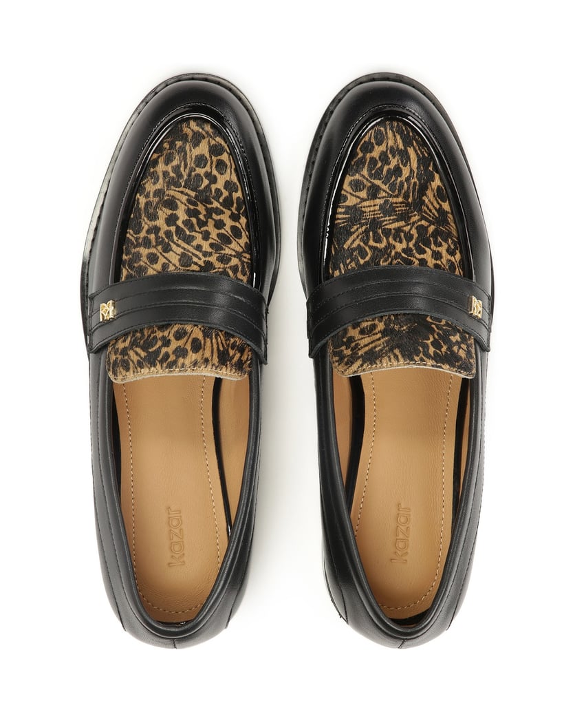 Kazar-Lederhalbschuhe-mit-Borsteneinsatz-schwarz