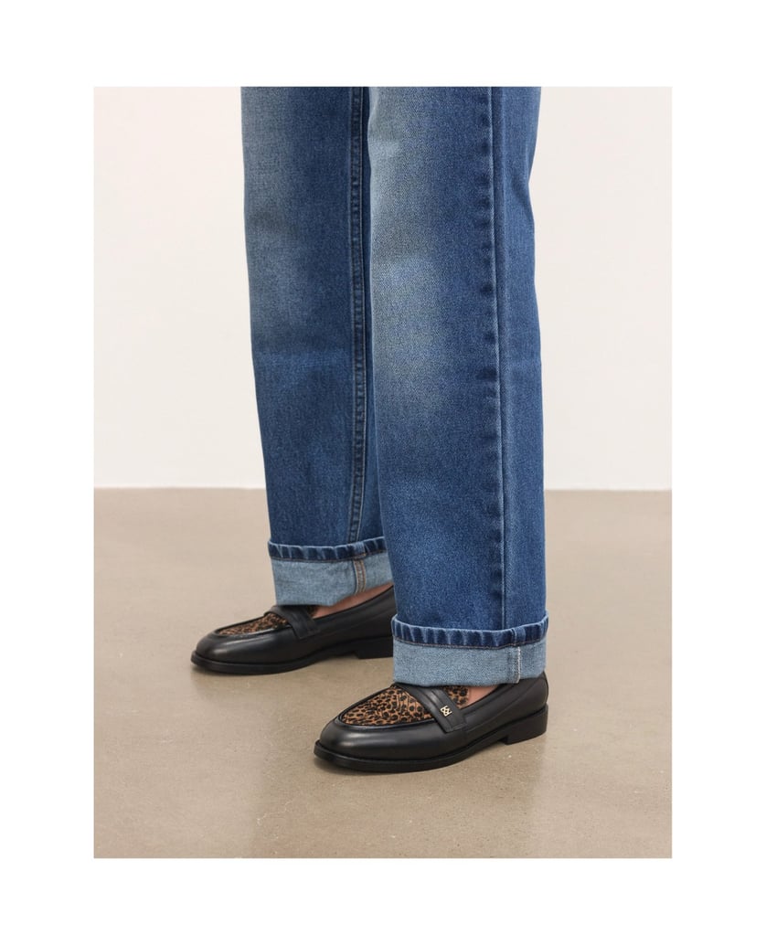 Kazar-Leather-loafers-with-natural-hair-finish-černá