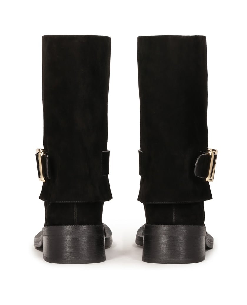Kazar-Black-suede-boots-of-the-officer-type-čierna