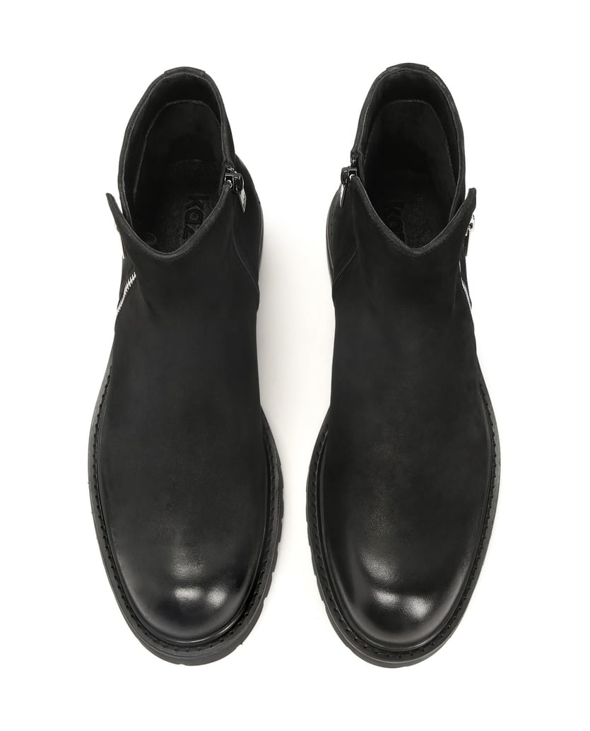 Kazar-Black-nubuck-boots-čierna