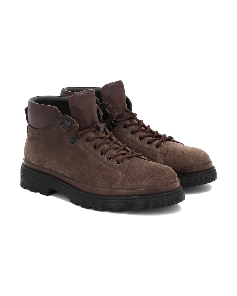 Kazar-Herrenstiefel-aus-braunem-Wildleder-mit-Lederkragen-braun