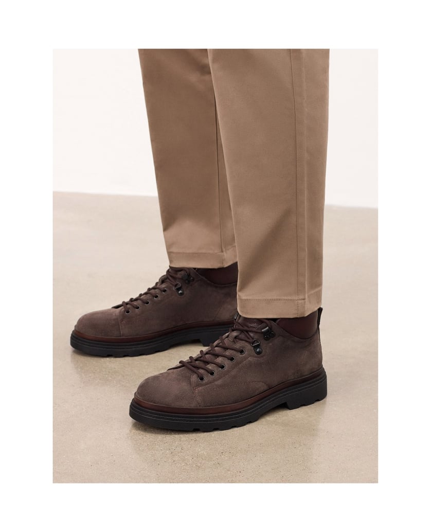 Kazar-Herrenstiefel-aus-braunem-Wildleder-mit-Lederkragen-braun