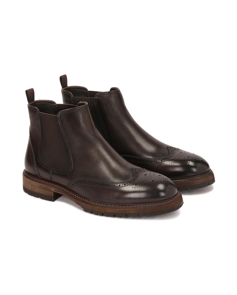 Kazar-Braune-Chelsea-Stiefel-aus-Leder-mit-Verzierungen-braun