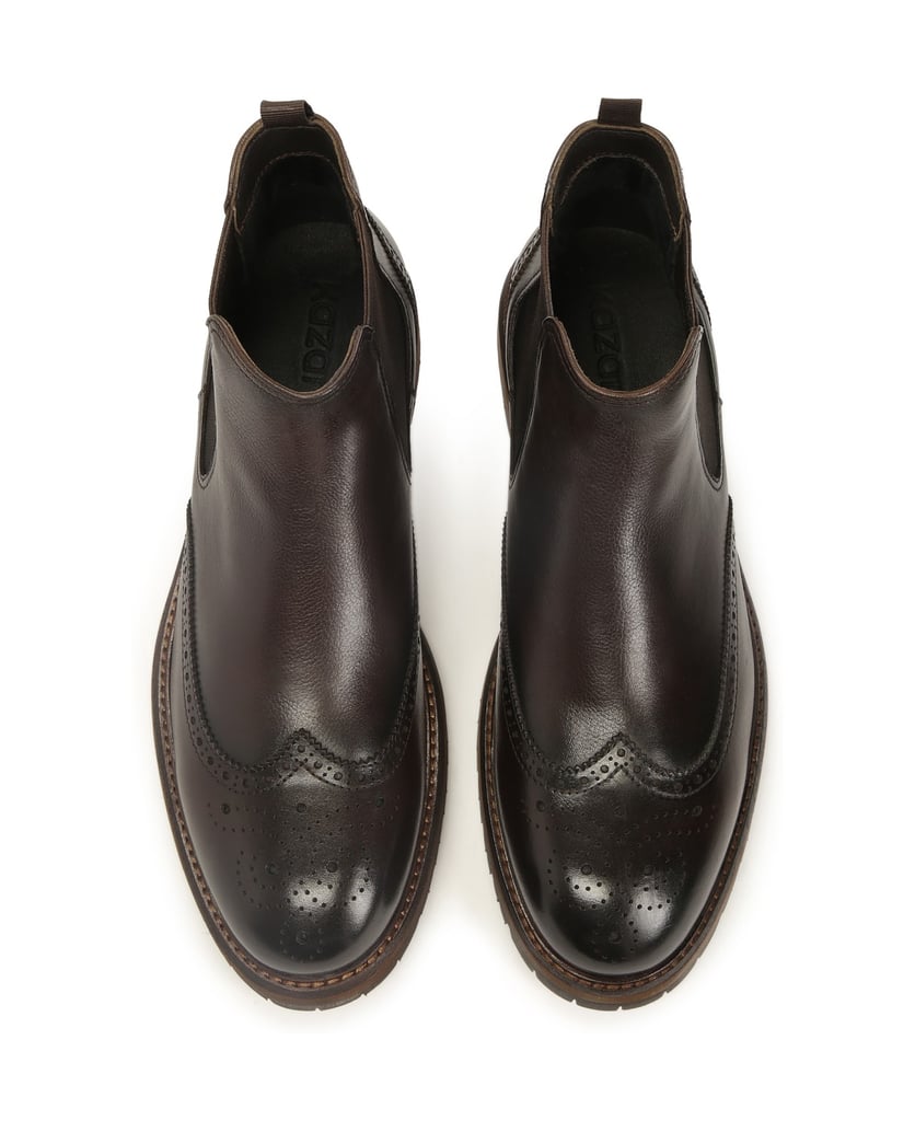 Kazar-Braune-Chelsea-Stiefel-aus-Leder-mit-Verzierungen-braun