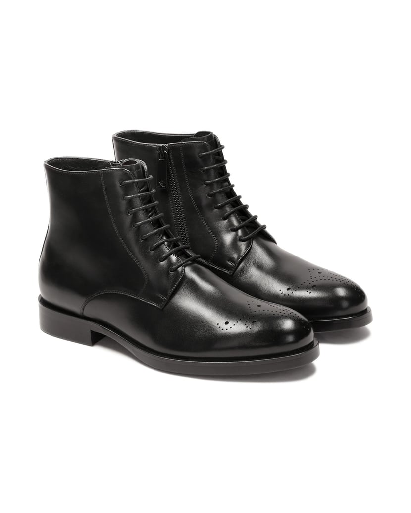 Kazar-Black-smooth-leather-boots-with-openwork-embellishment-černá