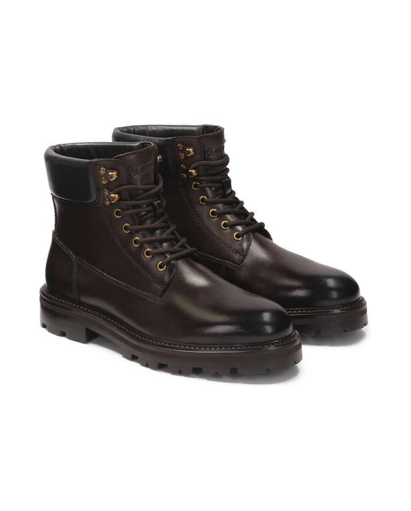 Kazar-Brown-boots-on-trep-sole-hnedá