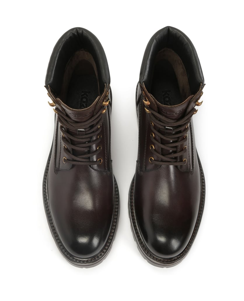 Kazar-Brown-boots-on-trep-sole-hnedá