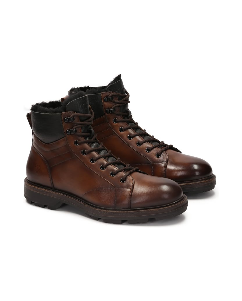 Kazar-Brown-leather-boots-with-insulated-collar-hnedá