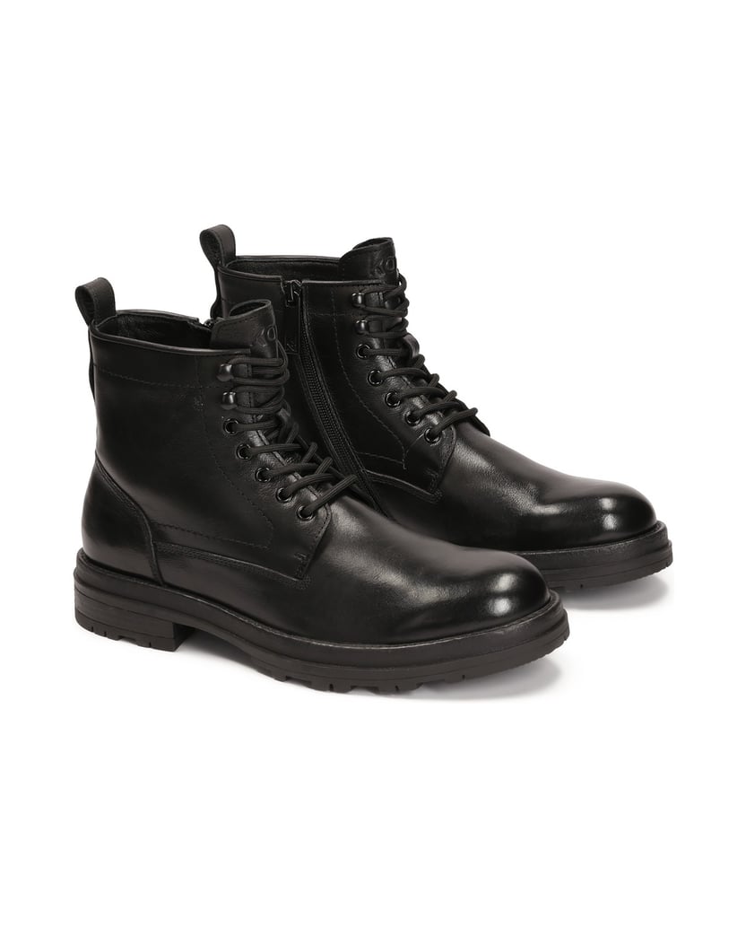 Kazar-Black-boots-with-zipper-and-binding-čierna