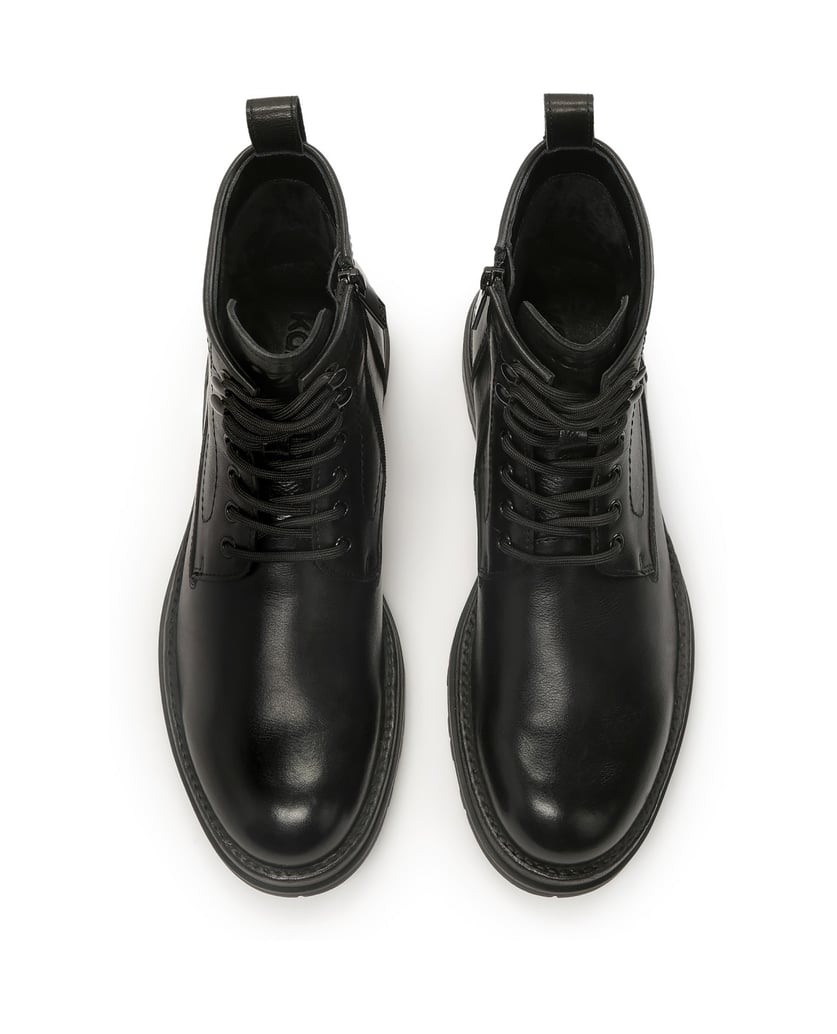Kazar-Black-boots-with-zipper-and-binding-čierna