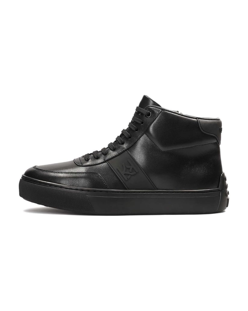 Kazar-Leather-sneakers-with-high-top-and-monogrammed-design-čierna