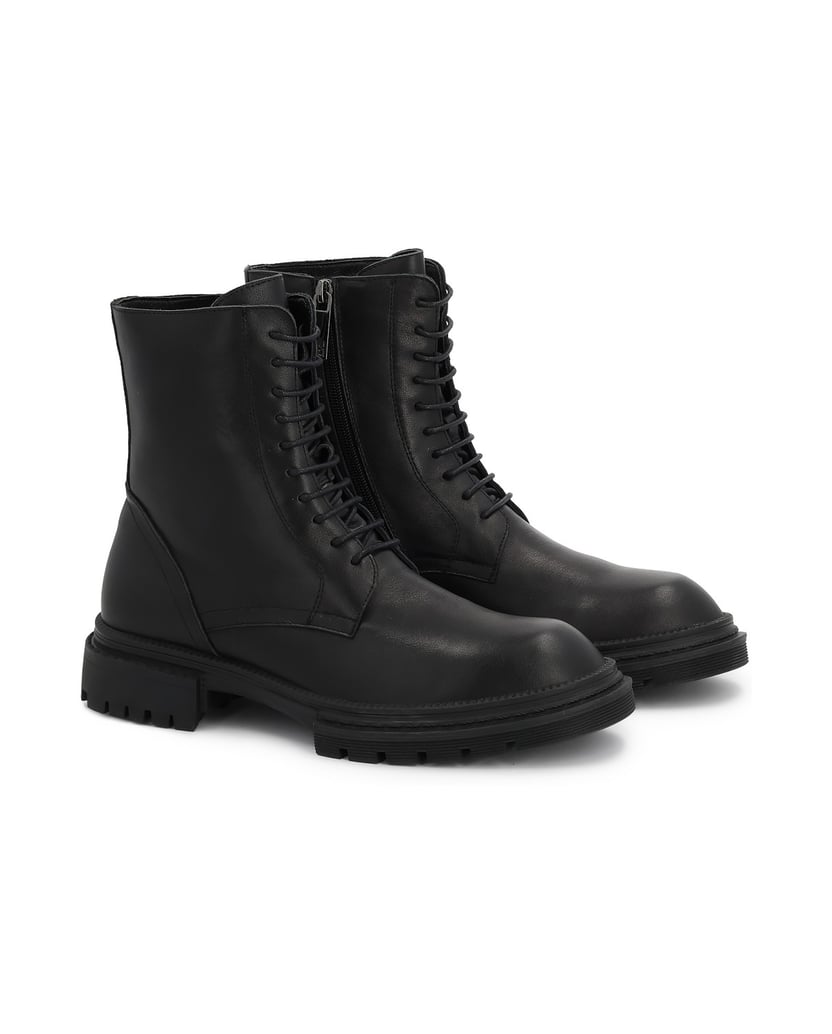 Kazar-Lace-up-boots-in-military-style-černá