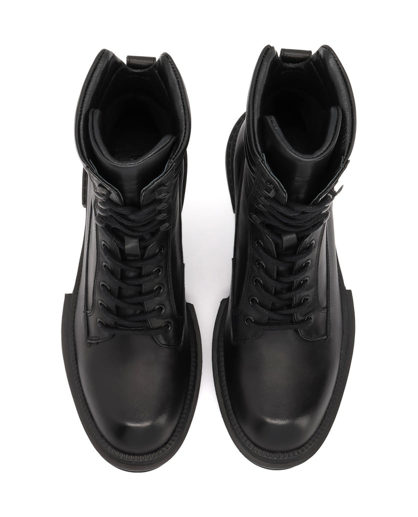 Kazar-High-laced-leather-boots-čierna