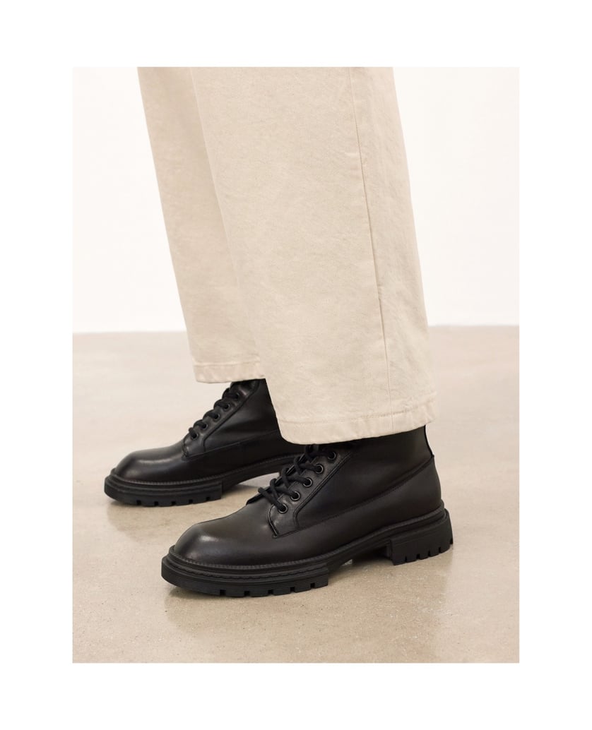 Kazar-High-laced-leather-boots-čierna