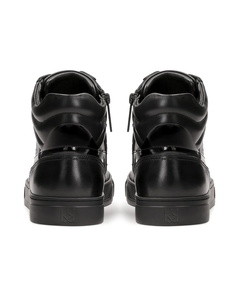 Kazar-Leather-sneakers-with-high-zip-and-lacing-upper-čierna