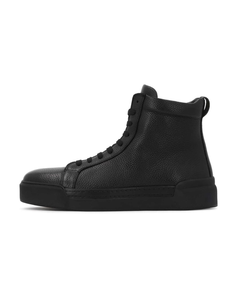Kazar-Lace-up-black-leather-sneakers-černá