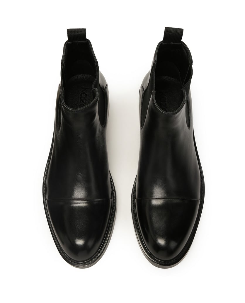 Kazar-Black-leather-Chelsea-boots-černá