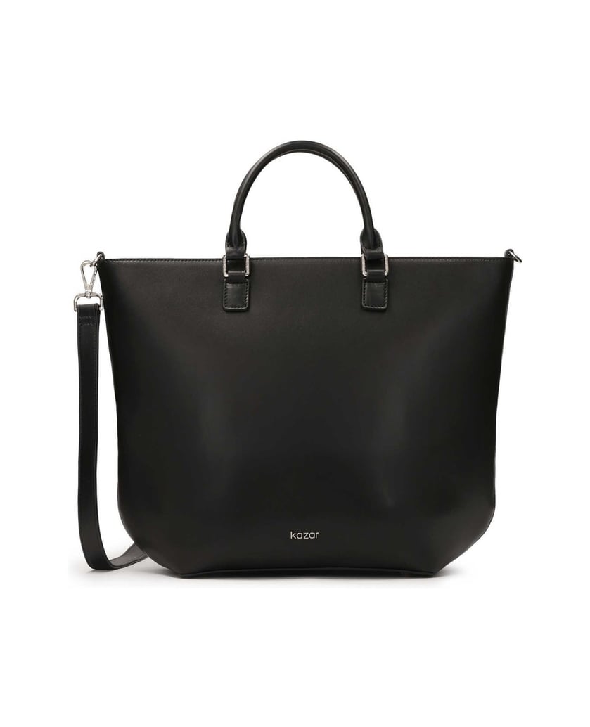 Kazar-Große-schwarze-Handtasche-mit-silberner-Hardware-schwarz