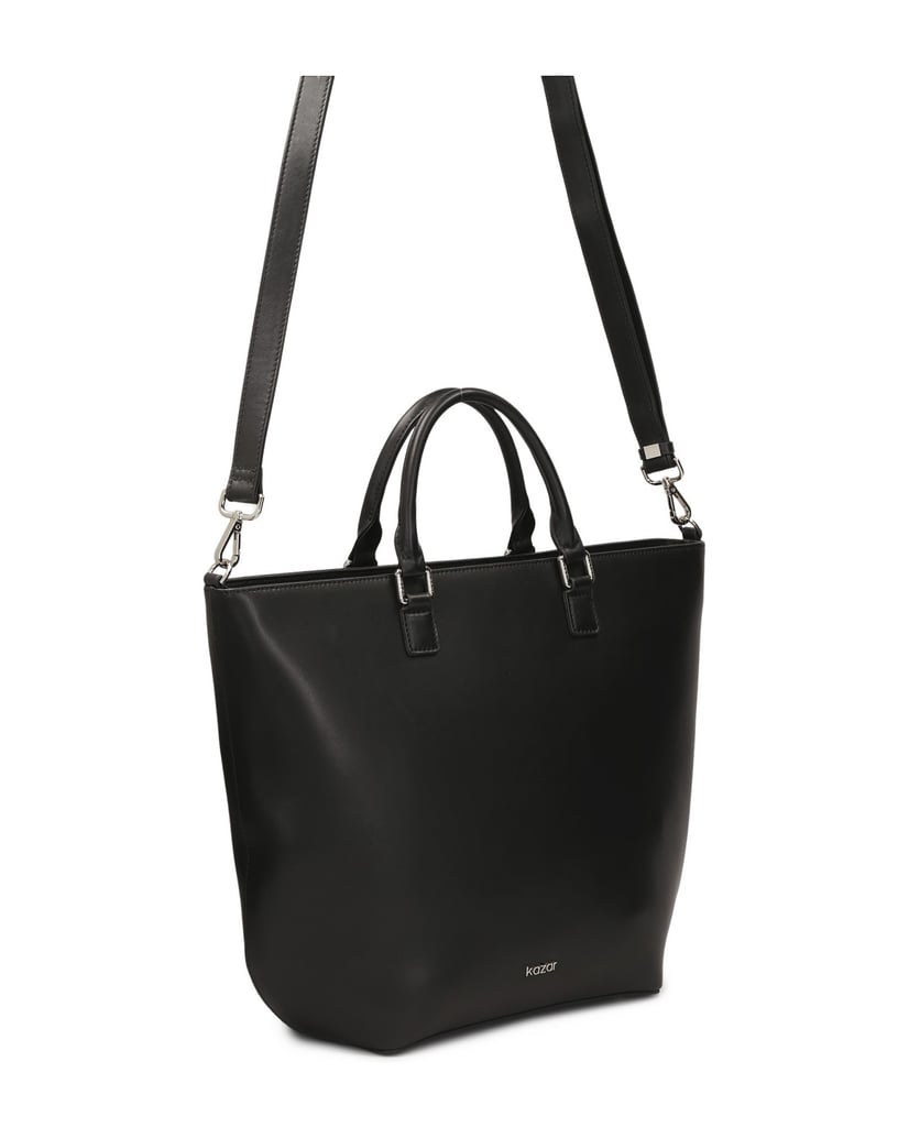 Kazar-Große-schwarze-Handtasche-mit-silberner-Hardware-schwarz