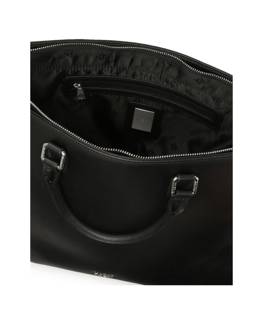 Kazar-Große-schwarze-Handtasche-mit-silberner-Hardware-schwarz