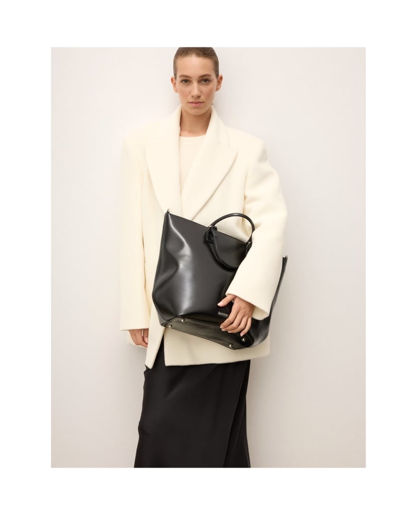 Kazar-Große-schwarze-Handtasche-mit-silberner-Hardware-schwarz