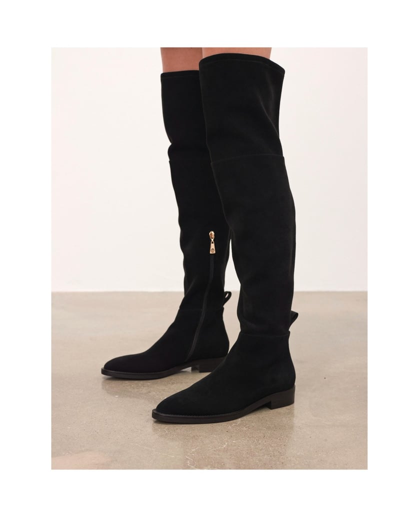 Kazar-Flat-musketeers-in-suede-and-fabric-černá
