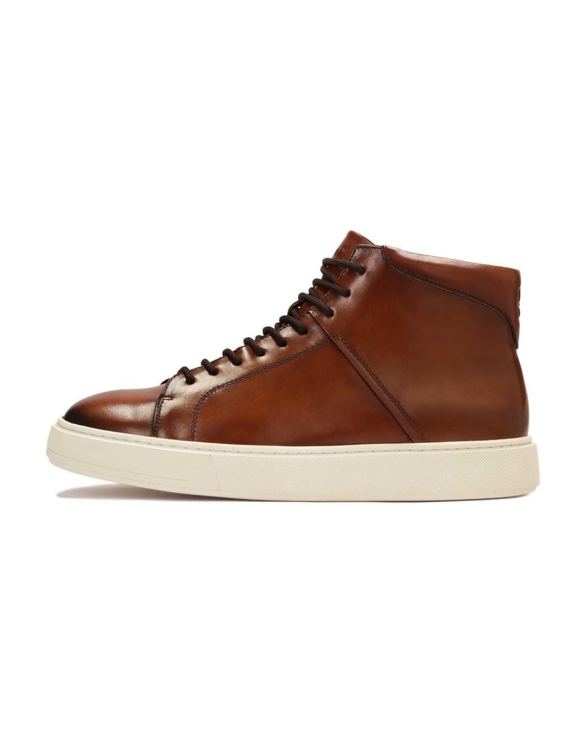 Kazar-Brown-high-top-sneakers-with-binding-hnedá
