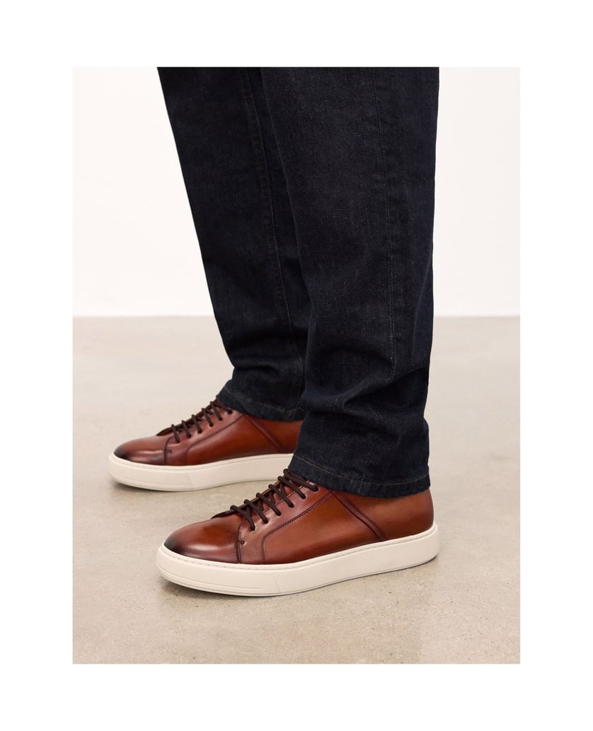 Kazar-Brown-high-top-sneakers-with-binding-hnedá