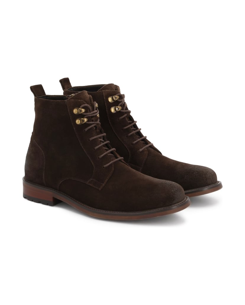 Kazar-Brown-suede-boots-with-metal-grommets-hnědá