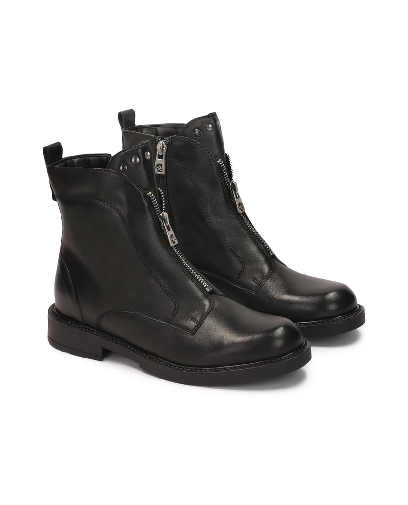 Kazar-Comfortable-black-boots-with-zipper-upper-černá