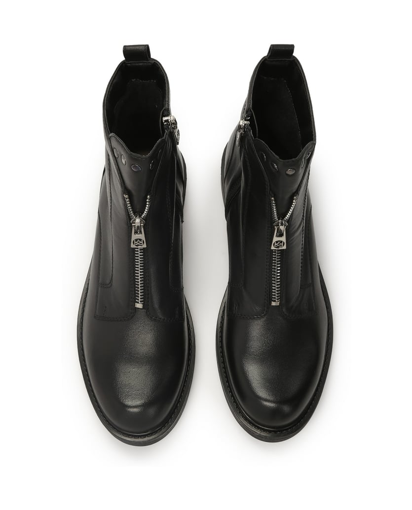Kazar-Comfortable-black-boots-with-zipper-upper-černá