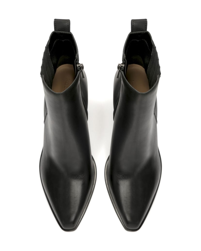 Kazar-Klassische-schwarze-Stiefel-auf-einem-Pfosten-mit-verlängerter-Nase-schwarz