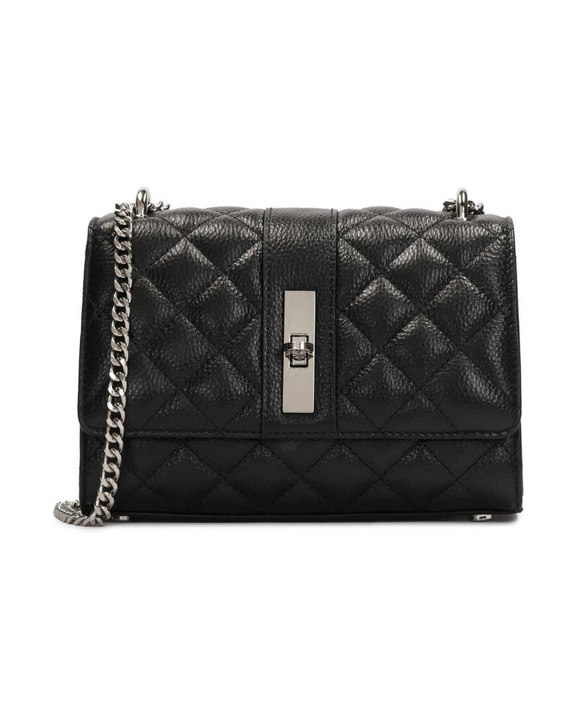 Kazar-Small-chain-handbag-with-decorative-quilting-černá
