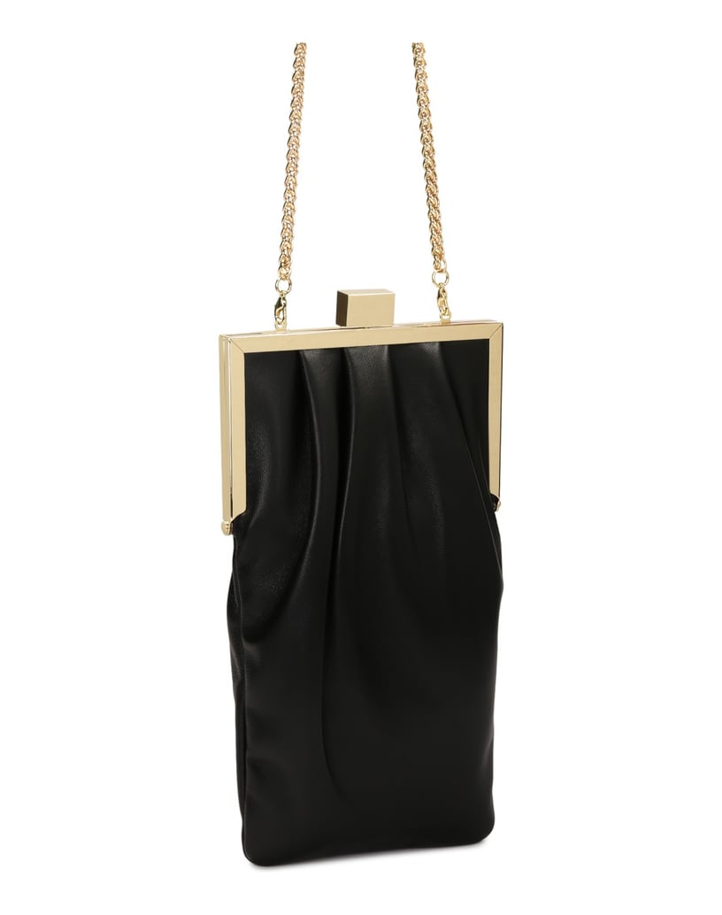 Kazar-Elongated-leather-chain-handbag-čierna