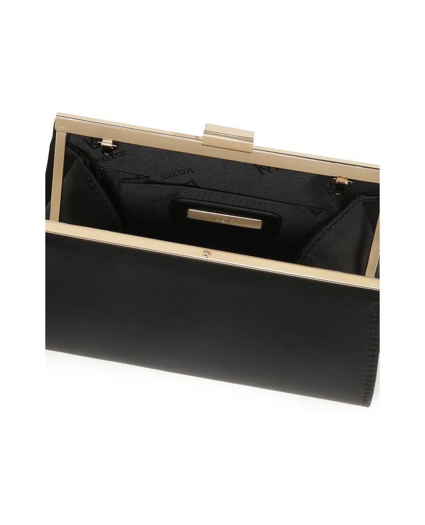 Kazar-Black-clutch-bag-with-metal-frame-černá