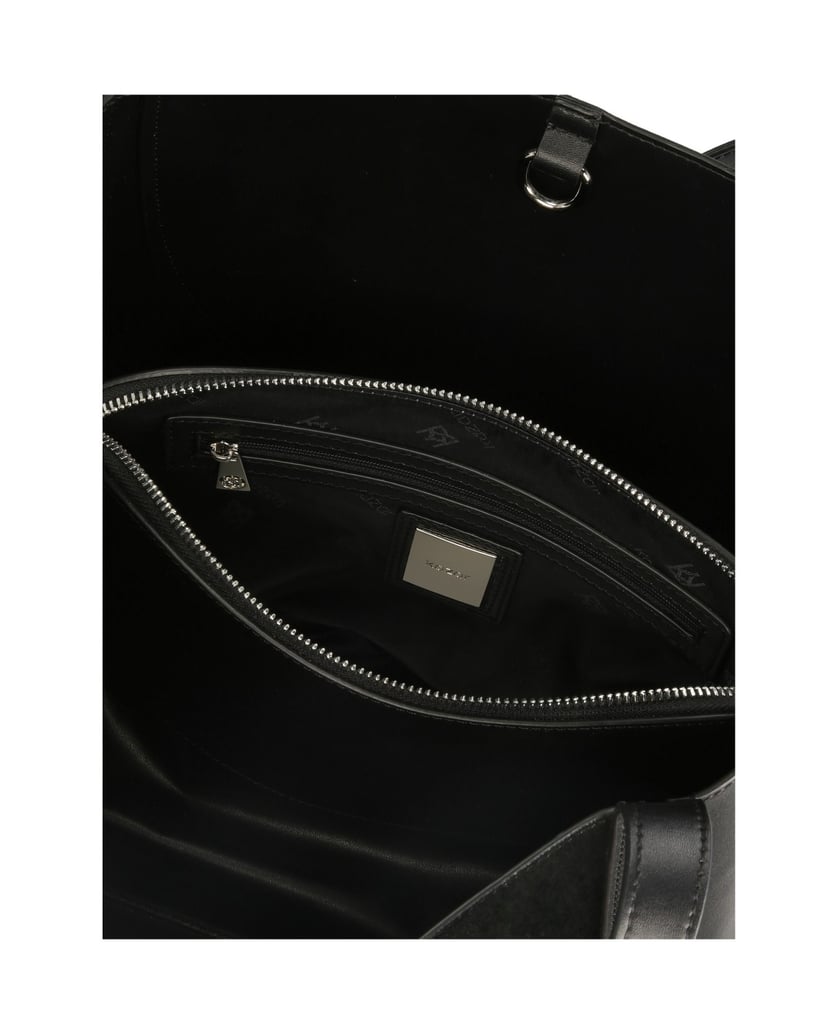 Kazar-Handtasche-aus-schwarzem-Naturleder-mit-schwarz