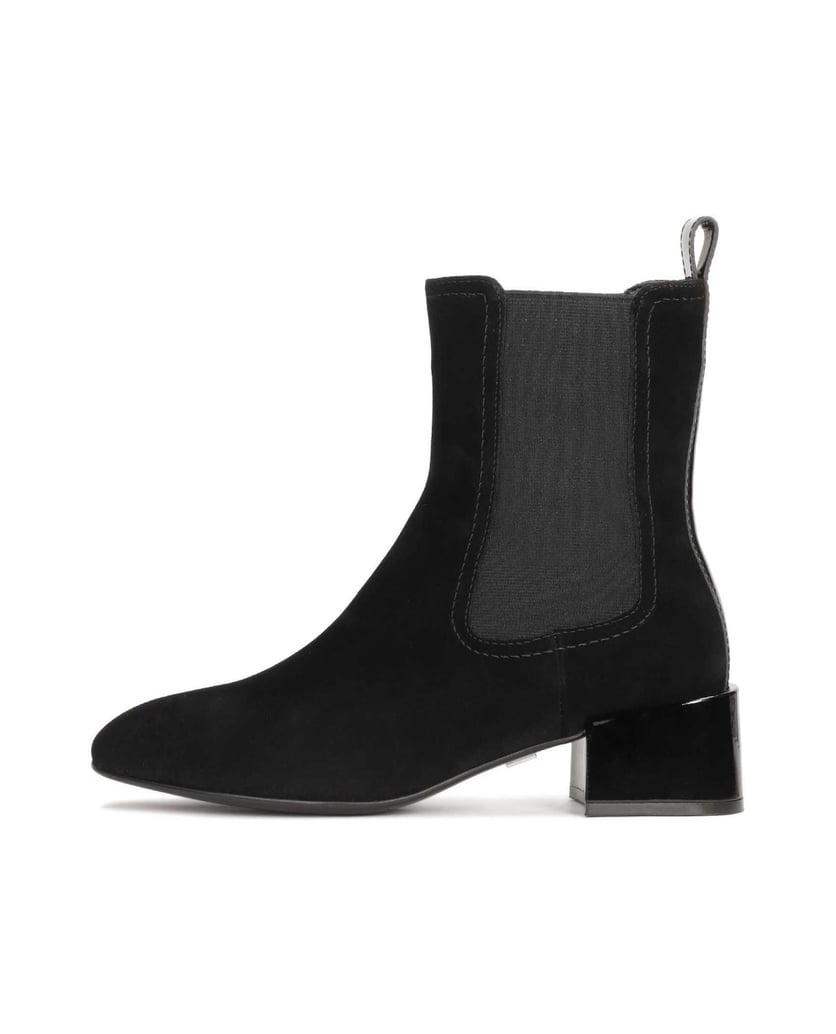Kazar-Black-suede-boots-with-elastic-upper-and-low-heel-čierna