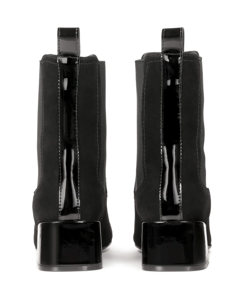 Kazar-Black-suede-boots-with-elastic-upper-and-low-heel-čierna