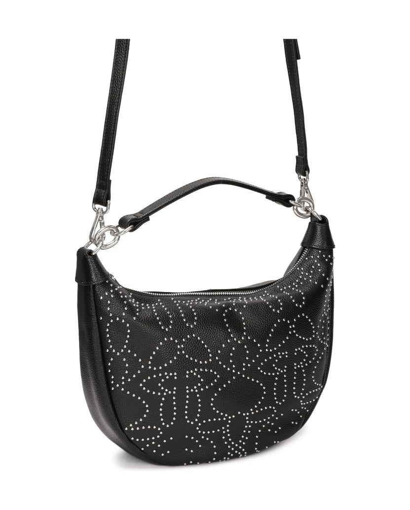 Kazar-Black-studded-hobo-bag-černá