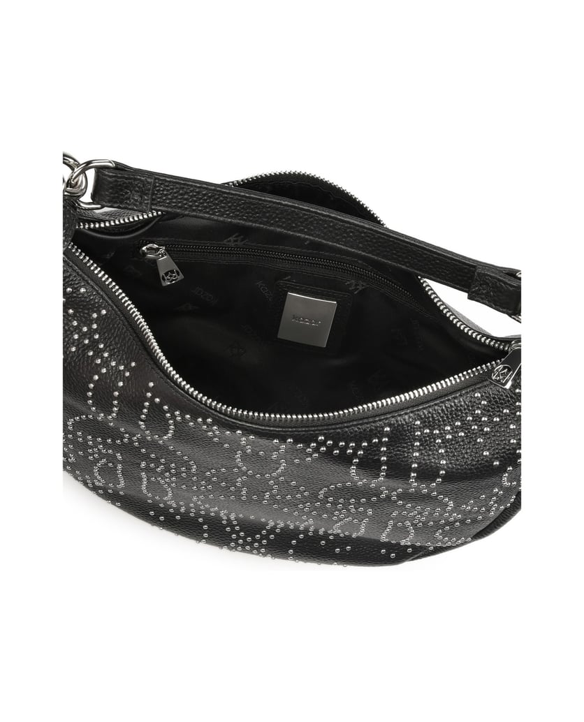 Kazar-Black-studded-hobo-bag-černá